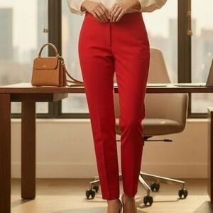 Club Monaco Averee Slim Crop Red Pants